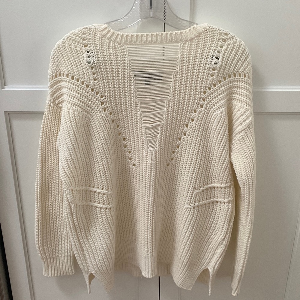 Rachel Roy Women’s Textured Sweater Beige Size XS